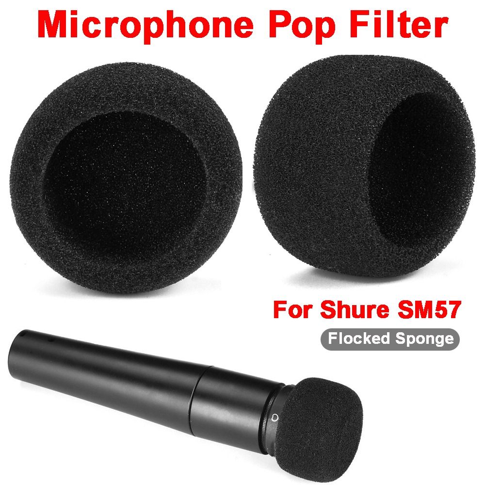 Shure Mic Mv7 - 交換用マイクウィンドスクリーンカバー 植毛スポンジフォーム 防風マイクカバー マイクポップフィルター Shure SM57用
