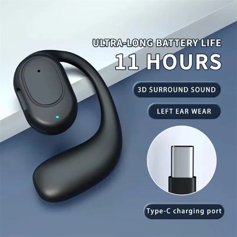 Bluetooth Headset On Ear - ワイヤレスヘッドホン ブルートゥースヘッドセット マイク付き 骨伝導 ハンズフリー ノイズキャンセリング
