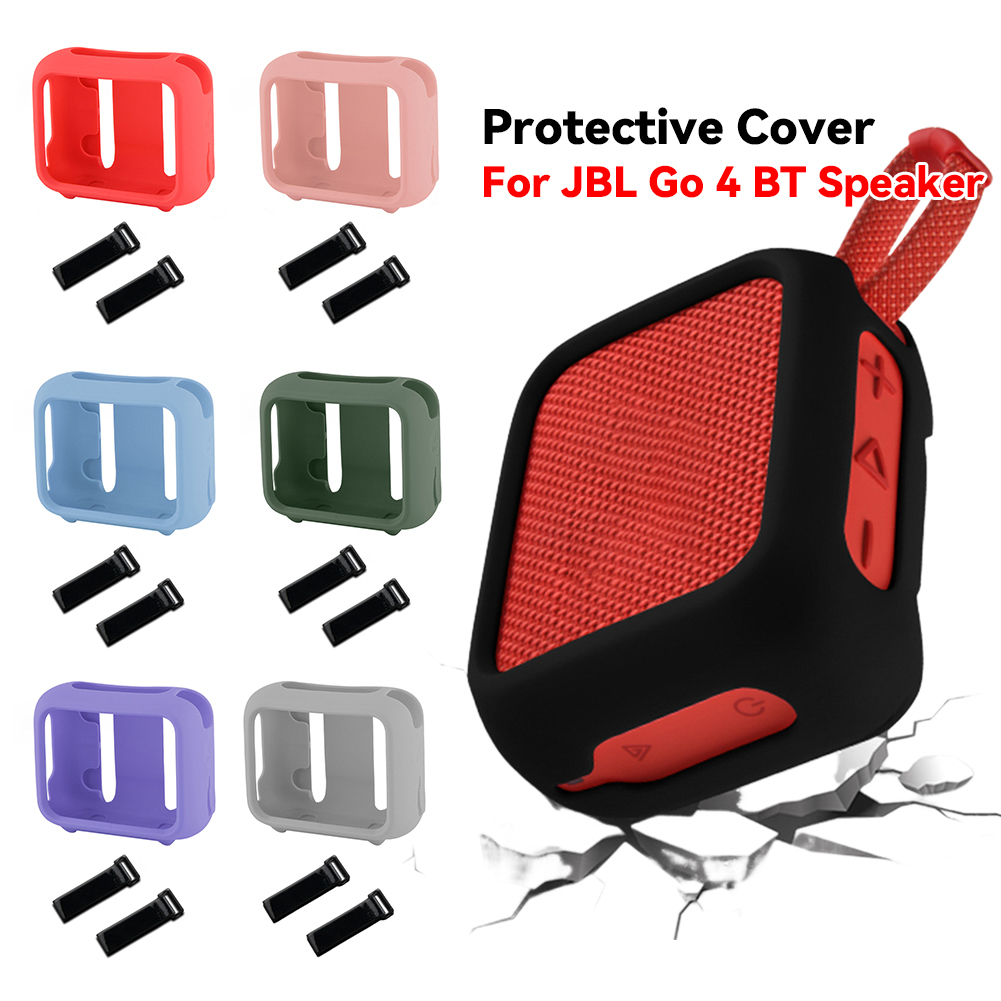 Jbl Speaker Go 4 - シリコンケース保護カバー スピーカーマウントストラップ付き トラベルキャリングポーチ 耐衝撃スピーカーカバー JBL Go