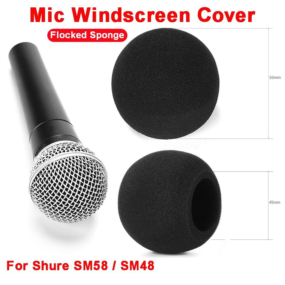 Shure Mic Mv7 - 交換用マイクウィンドスクリーンカバー フロッキングスポンジフォーム 防風マイクポップフィルター ポップフィルターカバー Shure SM58