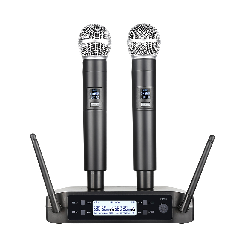Shure Mic Sm58 - ワイヤレスマイクハンドヘルドデュアルチャンネル UHF 固定周波数ダイナミックマイクカラオケウェディングパーティーバンド教会ショー