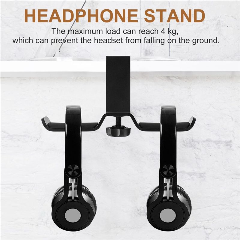 B68C デュアルヘッドフォンスタンド、デスク下、ユニバーサ - Headphone Stand Desk のレビューと価格