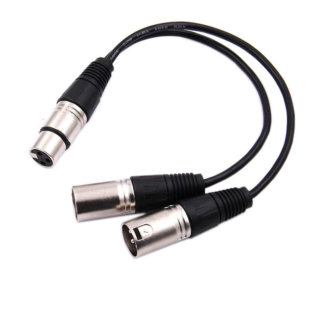 30cm 3ピンXLRメスジャックからデュアル2オスプラグY - Audio Splitter Y のレビューと価格