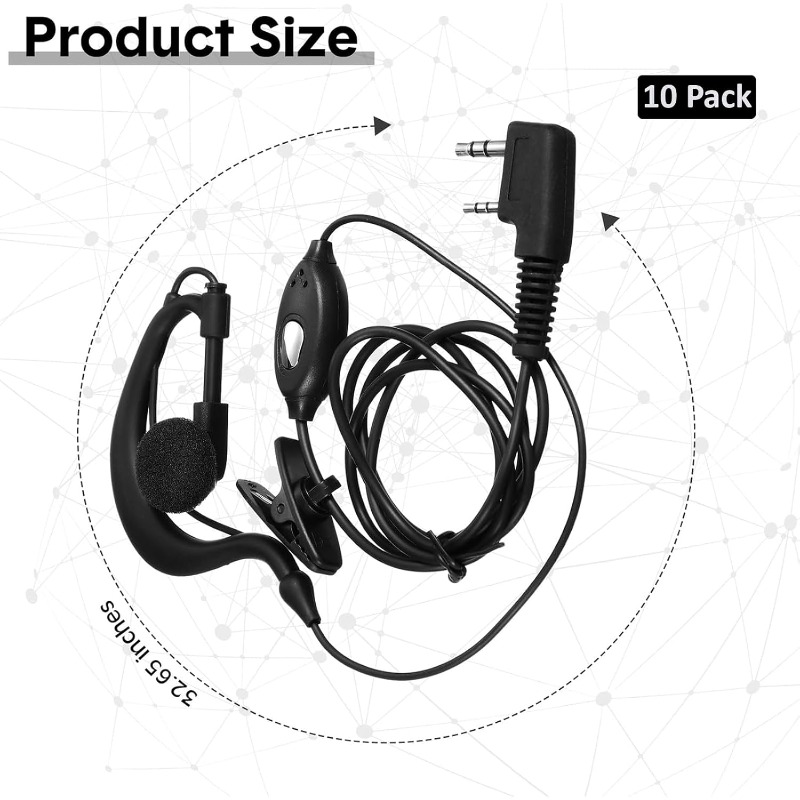 10 個のトランシーバーイヤホンマイク付き 2 ピン双方向ラ - Wired Earphone Mic のレビューと価格