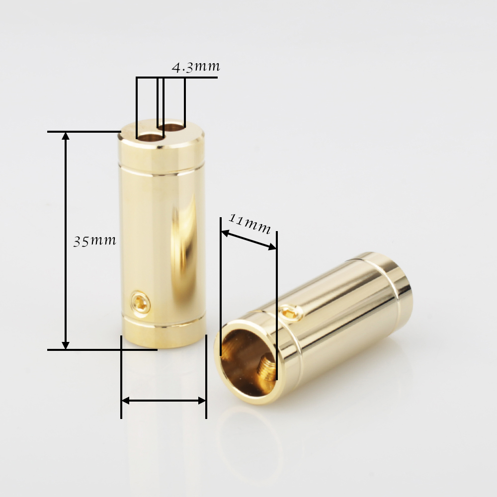 4 個のクロム/金メッキスピーカーケーブルオーディオケーブル - Audio Splitter Y のレビューと価格